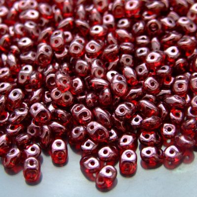 10g SuperDuo Beads Transparent Siam Ruby Metallic Luster Michael's UK Jewellery
