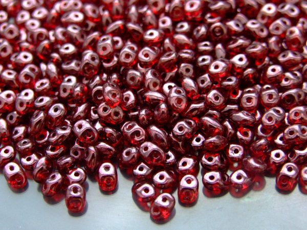 10g SuperDuo Beads Transparent Siam Ruby Metallic Luster Michael's UK Jewellery