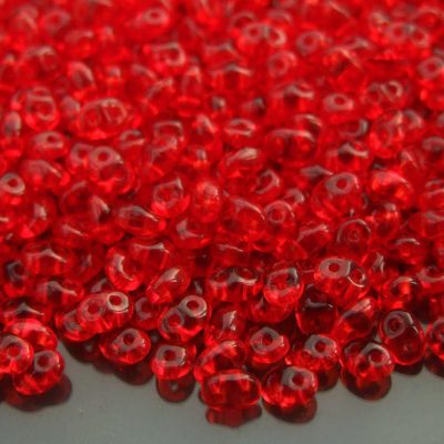 20g MATUBO™ Beads SuperDuo Siam Ruby Transparent