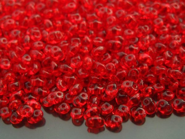20g MATUBO™ Beads SuperDuo Siam Ruby Transparent