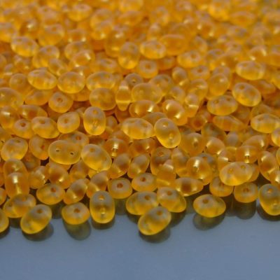 10g SuperDuo Beads Transparent Topaz Matte Michael's UK Jewellery
