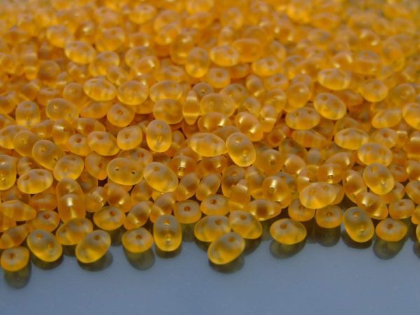 10g SuperDuo Beads Transparent Topaz Matte Michael's UK Jewellery