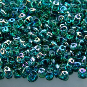 20g MATUBO™ Beads SuperDuo Aquamarine Twilight Transparent