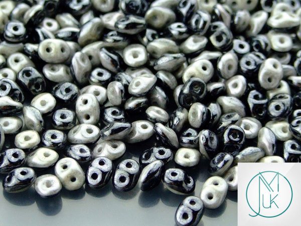 10g SuperDuo Duets Beads Hematite Chalk Grey Luster Michael's UK Jewellery