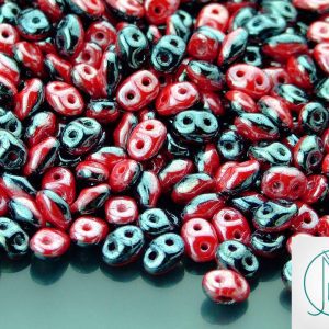 10g SuperDuo Duets Beads Hematite Red Luster Michael's UK Jewellery