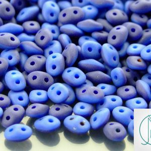 10g SuperDuo Duets Beads Opaque Navy Denim Blue Matte Michael's UK Jewellery