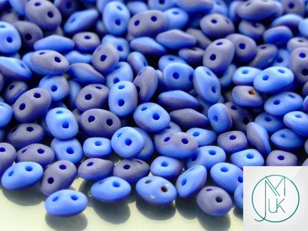 10g SuperDuo Duets Beads Opaque Navy Denim Blue Matte Michael's UK Jewellery