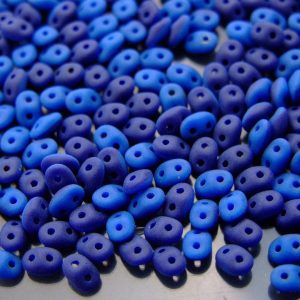 10g SuperDuo Duets Beads Opaque Navy Denim Blue Matte Michael's UK Jewellery