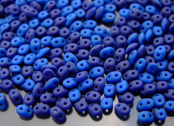 10g SuperDuo Duets Beads Opaque Navy Denim Blue Matte Michael's UK Jewellery
