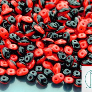 10g SuperDuo Duets Beads Opaque Red Black Michael's UK Jewellery
