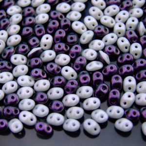 10g SuperDuo Duets Beads Polychrome Black Currant and Cream Michael's UK Jewellery