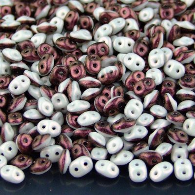 10g SuperDuo Duets Beads Polychrome Plum and Cream Michael's UK Jewellery