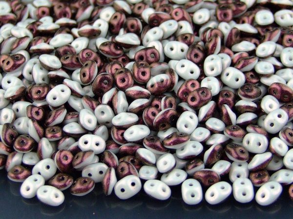 10g SuperDuo Duets Beads Polychrome Plum and Cream Michael's UK Jewellery