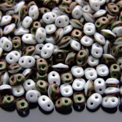 10g SuperDuo Duets Beads Polychrome Sage Citrus and Cream Michael's UK Jewellery