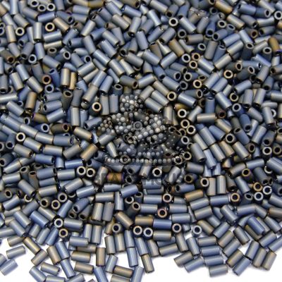 10g Toho Bugle Seed Beads 613 Iris Grey Matte 3mm