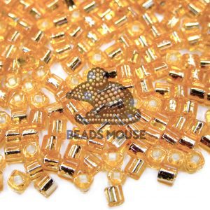 10g Toho Cube Beads 22 Silver Lined Light Topaz 3mm beads mouse