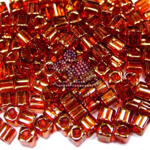 10g Toho Cube Beads 329 Gold Lustered African Sunset 4mm beads mouse