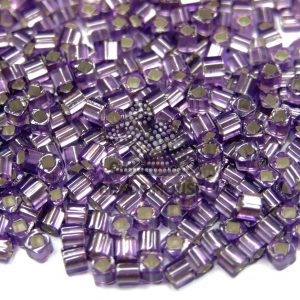 10g Toho Cube Beads 39F Silver Lined Frosted Light Tanzanite 3mm beads mouse