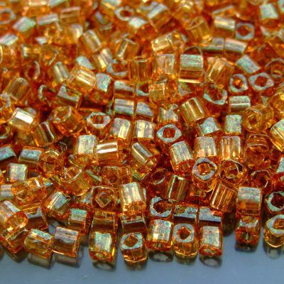 10g Y152 HYBRID Luster Transparent Topaz/Pink Light Topaz Toho Cube Seed Beads 4mm Michael's UK Jewellery