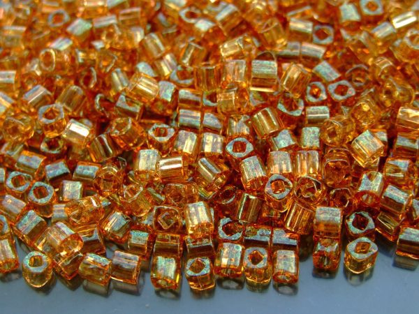 10g Y152 HYBRID Luster Transparent Topaz/Pink Light Topaz Toho Cube Seed Beads 4mm Michael's UK Jewellery