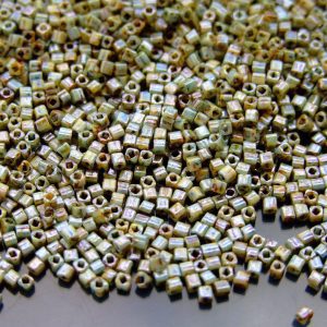 10g Y182 HYBRID Opaque Luster Transparent Green Toho Cube Seed Beads 1.5mm Michael's UK Jewellery