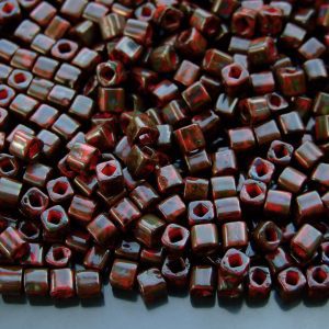 10g Y304 HYBRID Pepper Red Picasso Toho Cube Seed Beads 4mm Michael's UK Jewellery