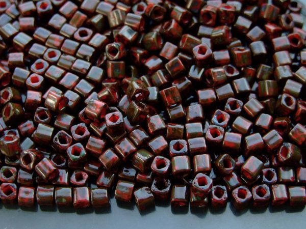 10g Y304 HYBRID Pepper Red Picasso Toho Cube Seed Beads 4mm Michael's UK Jewellery