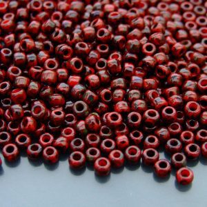 10g Y304 HYBRID Pepper Red Picasso Toho Seed Beads Size 6/0 4mm Michael's UK Jewellery