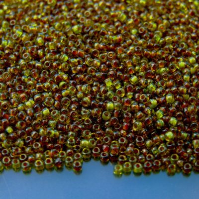 Toho Seed Beads Y315 HYBRID Transparent Lime Green Picasso 11/0 beads mouse