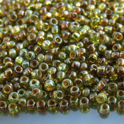 10g Y315 HYBRID Transparent Lime Green Picasso Toho Seed Beads Size 6/0 4mm Michael's UK Jewellery