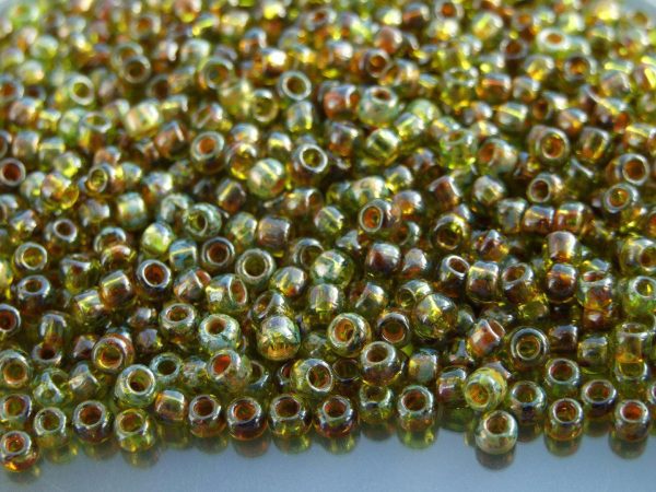 10g Y315 HYBRID Transparent Lime Green Picasso Toho Seed Beads Size 6/0 4mm Michael's UK Jewellery