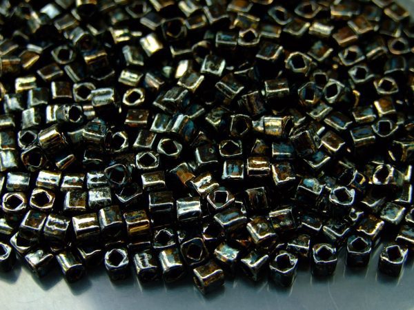10g Y503 HYBRID Antiqued Metallic Black Toho Cube Seed Beads 4mm Michael's UK Jewellery