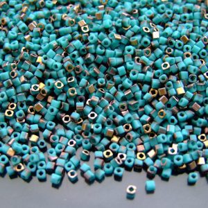 10g Y857F HYBRID Apollo Frosted Turquoise Toho Cube Seed Beads 1.5mm Michael's UK Jewellery