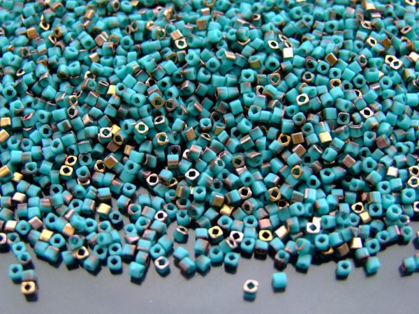 10g Y857F HYBRID Apollo Frosted Turquoise Toho Cube Seed Beads 1.5mm Michael's UK Jewellery