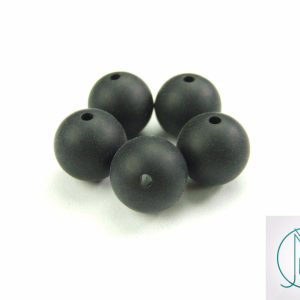 10x 15mm Round Silicone Beads Black Michael's UK Jewellery