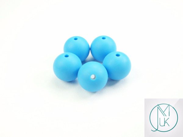 10x 15mm Round Silicone Beads Blue/Deep Sky Blue Michael's UK Jewellery