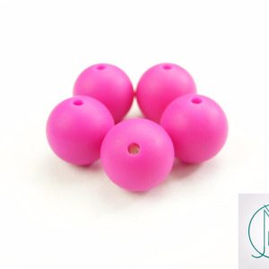 10x 15mm Round Silicone Beads Fuchsia/Violet Red Michael's UK Jewellery