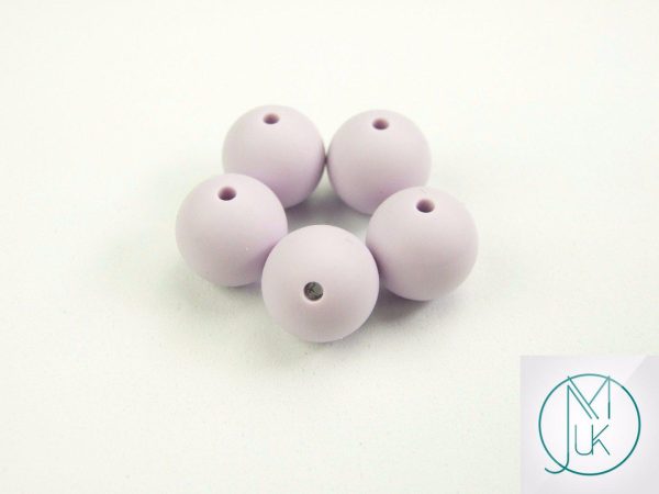 10x 15mm Round Silicone Beads Lavender Fog Michael's UK Jewellery