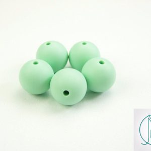 10x 15mm Round Silicone Beads Mint Michael's UK Jewellery