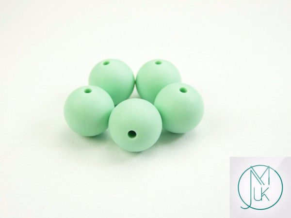 10x 15mm Round Silicone Beads Mint Michael's UK Jewellery