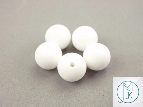 10x 15mm Round Silicone Beads White Michael's UK Jewellery