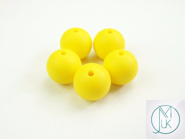 10x 15mm Round Silicone Beads Yellow Michael's UK Jewellery
