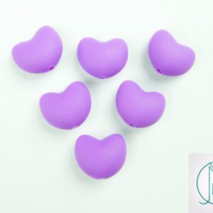10x Heart 20x17mm Silicone Beads Purple Michael's UK Jewellery