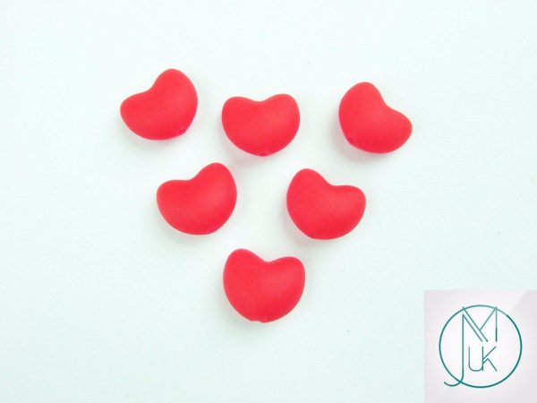 10x Heart 20x17mm Silicone Beads Red Michael's UK Jewellery