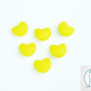 10x Heart 20x17mm Silicone Beads Yellow Michael's UK Jewellery