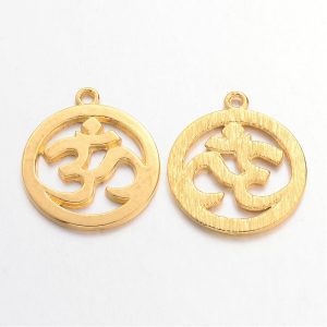 10x Ohm/Aum Symbol Charm 29mm Golden Michael's UK Jewellery
