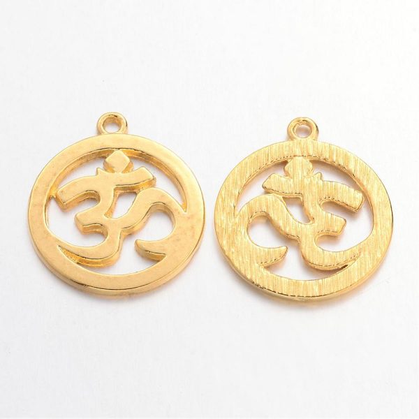 10x Ohm/Aum Symbol Charm 29mm Golden Michael's UK Jewellery