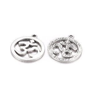 10x Ohm/Aum Symbol Charm 29mm Silver Michael's UK Jewellery beads mouse