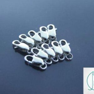 10x Solid 925 Sterling Silver Lobster Clasps 8mm Michael's UK Jewellery