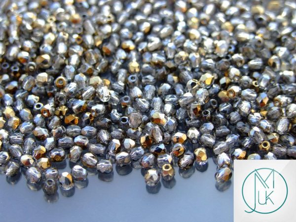 120+ Fire Polished Beads 3mm Bronze Iris - Black Diamond Michael's UK Jewellery